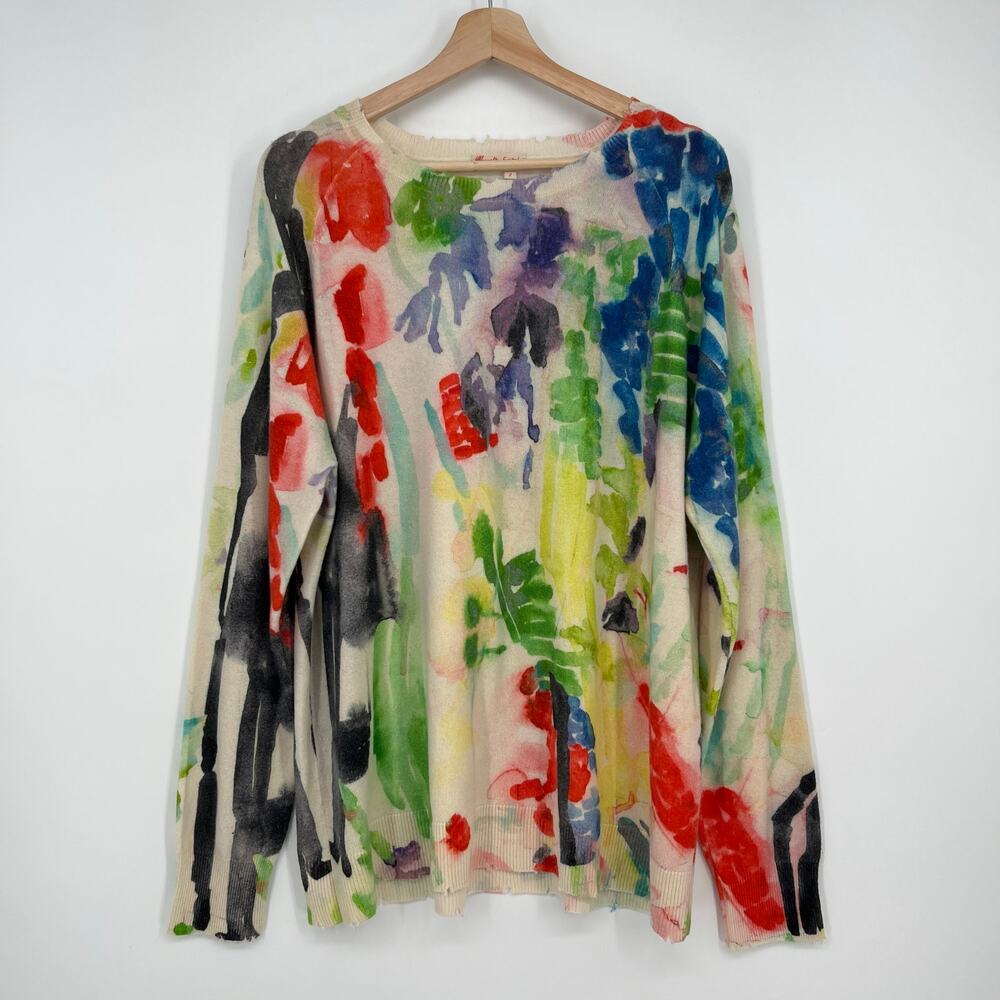 Manuelle Guibal Cashmere Sweater Women Sz 2 / M Colorful Oversized Manon Gignaux